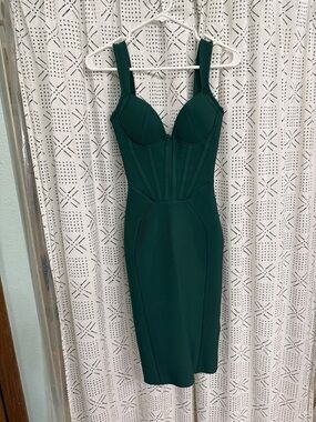 Elegant Dark Green Bodycon Midi Dress